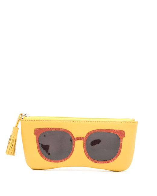 Sarah Chofakian sunglasses-print leather wallet
