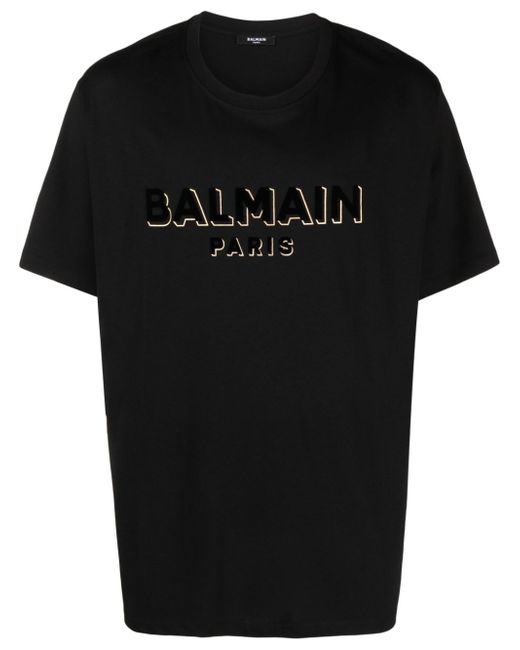 Balmain flocked T-shirt