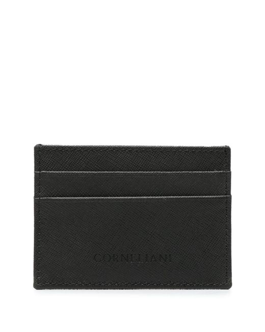 Corneliani logo-debossed leather cardholder