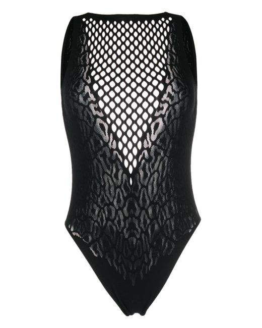 Roberto Cavalli leopard-print open-back swimsuit