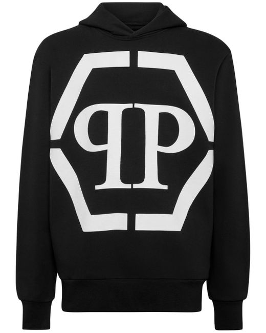 Philipp Plein logo-print cotton-blend hoodie