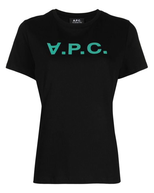 A.P.C. flocked-logo T-shirt