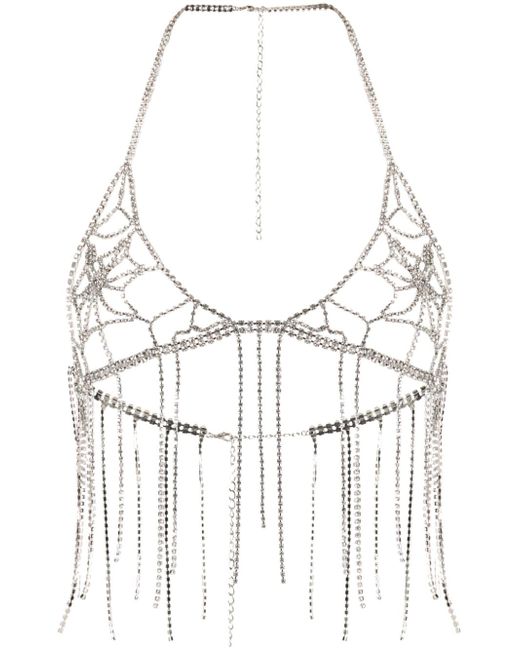 Loulou crystal-embellished triangle-cup top
