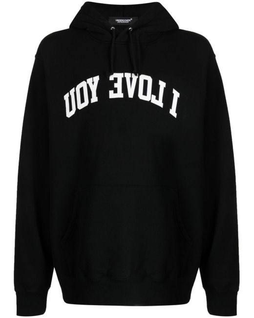 Undercover slogan-print drawstring hoodie