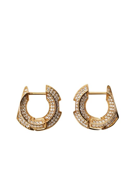 Burberry crystal-embellished hoop earrings