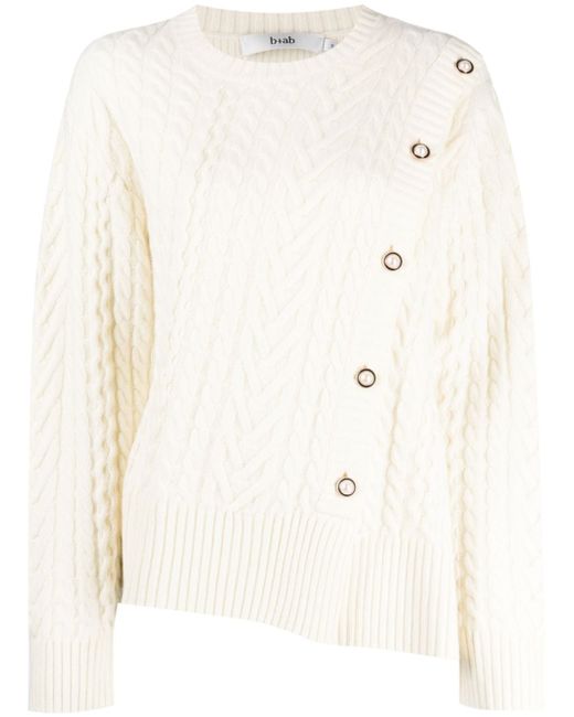 b+ab buttoned cable-knit jumper