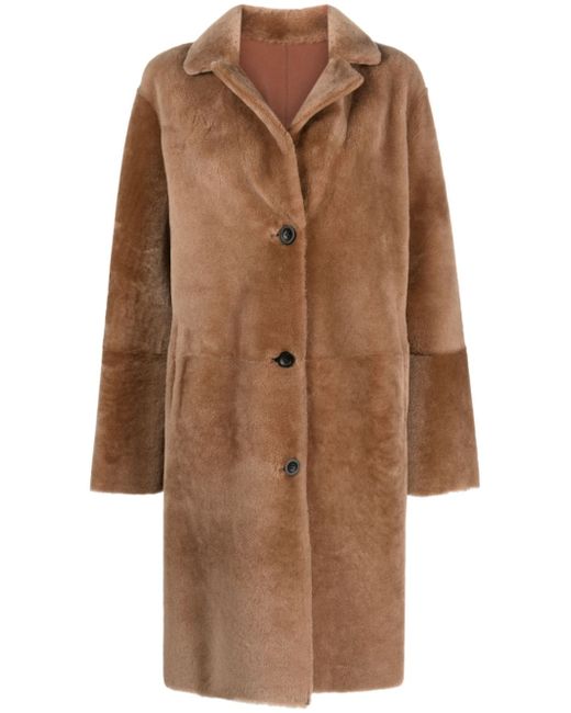 Arma single-breasted shearling coat