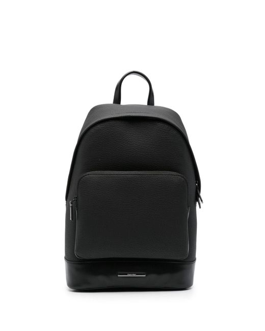 Calvin Klein logo-plaque faux-leather backpack