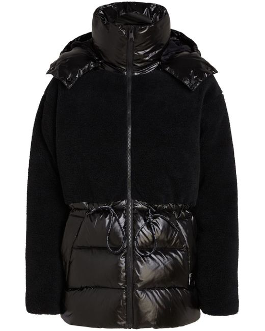 Karl Lagerfeld hooded panelled puffer jacket