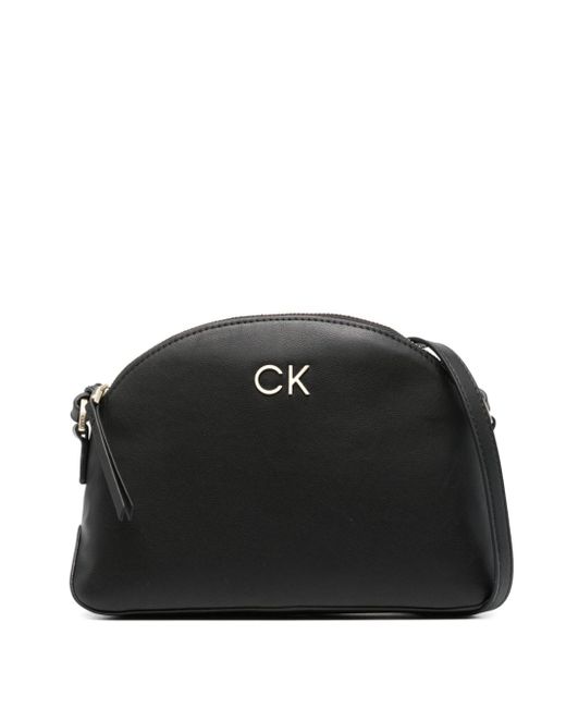 Calvin Klein logo-plaque faux-leather crossbody bag