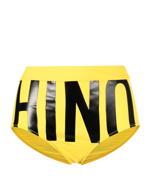 Moschino logo print high-waisted bikini bottoms