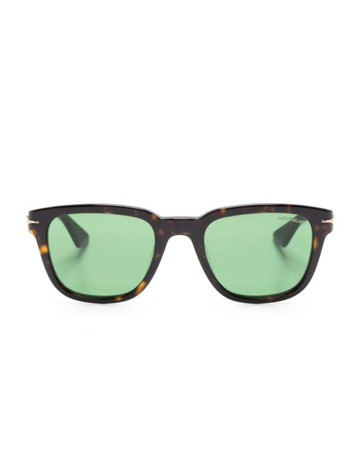 Montblanc tortoiseshell-effect square-frame sunglasses
