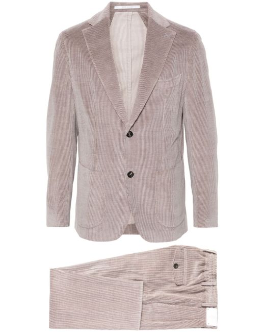 Eleventy single-breasted corduroy suit