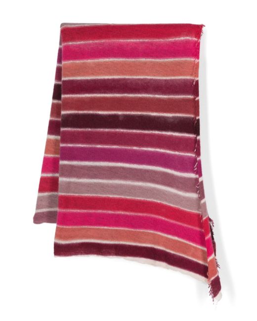 Faliero Sarti stripe-pattern cashmere-blend scarf