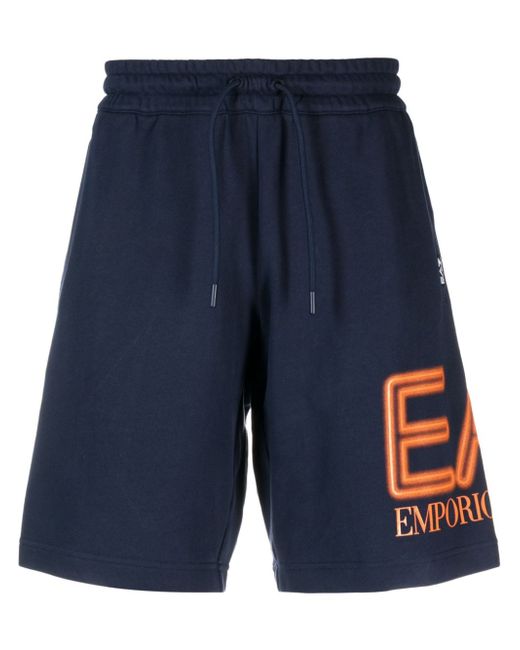 Ea7 logo-print track shorts