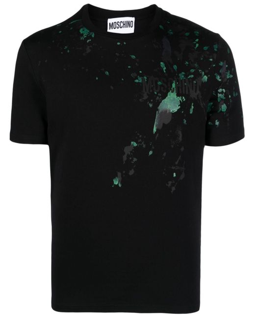 Moschino paint-splatter logo-print T-shirt