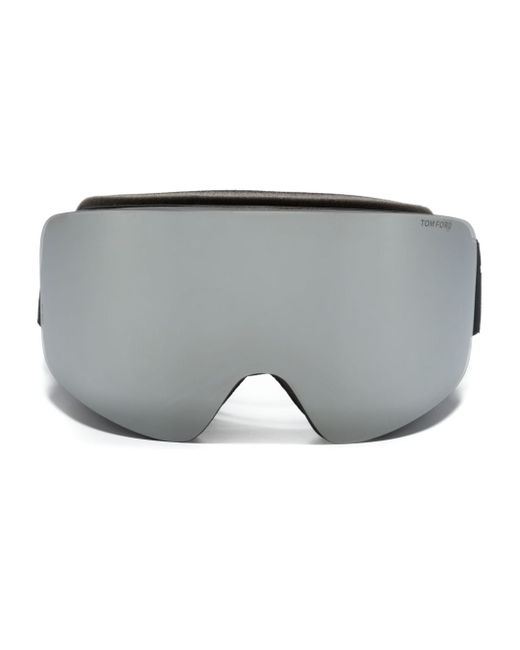 Tom Ford logo-band mirrored-lenses ski goggles