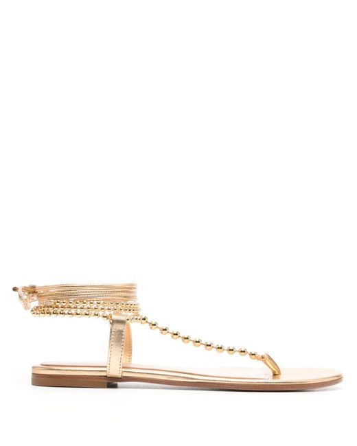 Gianvito Rossi Soleil bead-embellished leather sandals