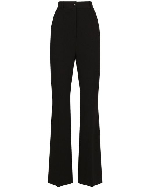 Dolce & Gabbana high-waisted pressed-crease flared trousers