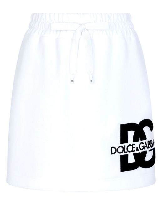 Dolce & Gabbana logo-print cotton-blend miniskirt