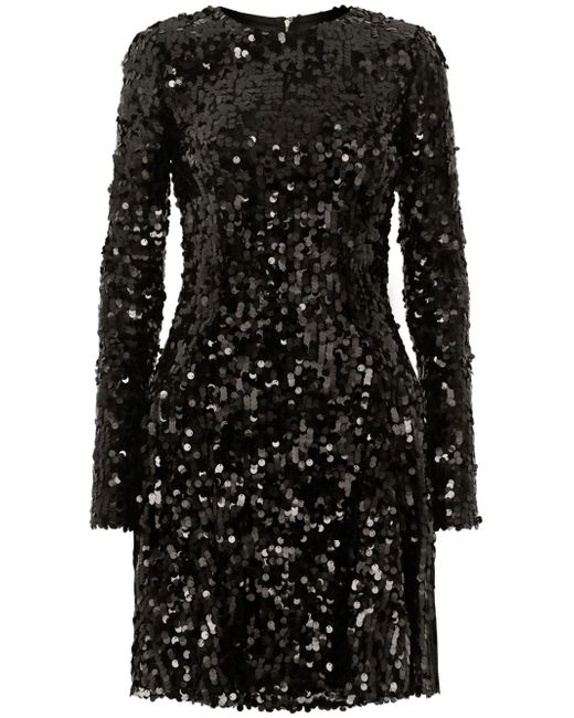 Dolce & Gabbana sequin-embellished long-sleeve minidress