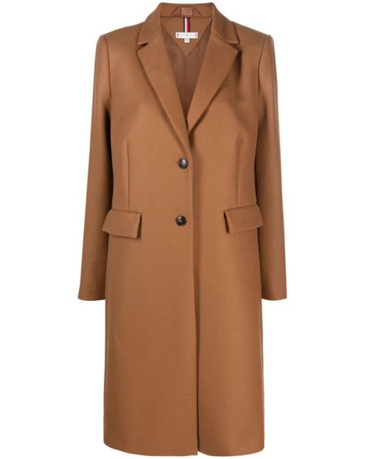 Tommy Hilfiger single-breasted wool-blend coat