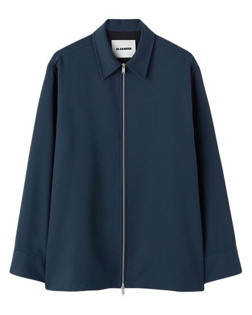 Jil Sander zip-fastening crepe-texture shirt