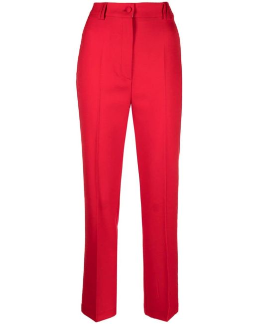 Hebe Studio pressed-crease button-fastening tapered trousers