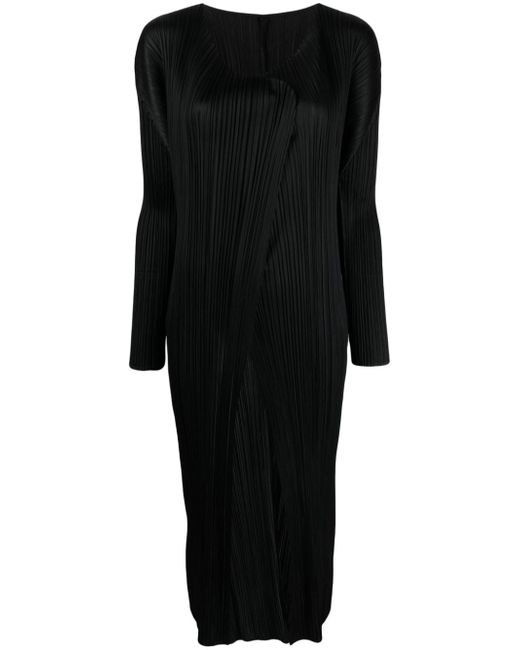 Pleats Please By Issey Miyake pleated open-front coat