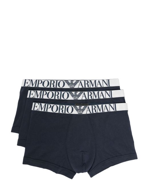Emporio Armani logo-waistband cotton briefs pack of three