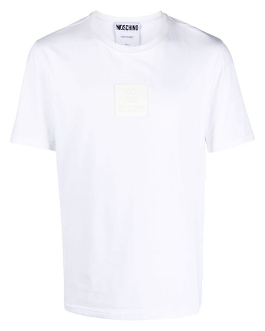 Moschino logo-patch stretch-cotton T-shirt