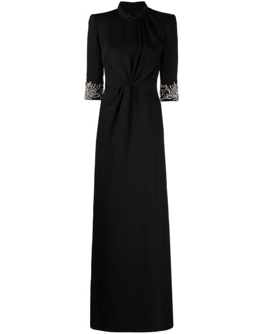 Jenny Packham Lily beaded crepe gown dress