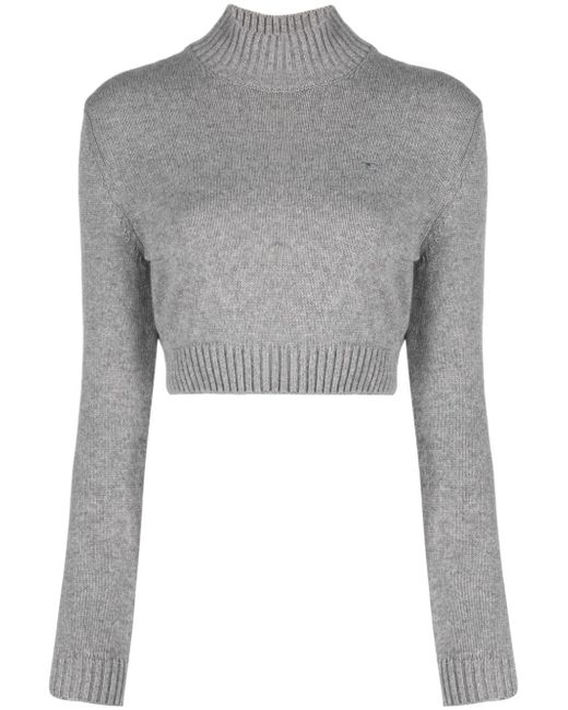 Chiara Ferragni metallic-threading jumper