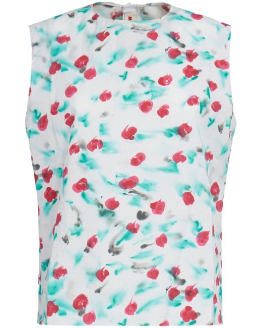 Marni floral-print sleeveless blouse