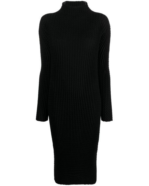 Issey Miyake long-sleeve rib-knit midi dress