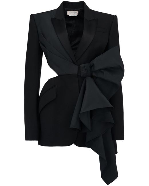 Alexander McQueen Slashed bow-embellished blazer