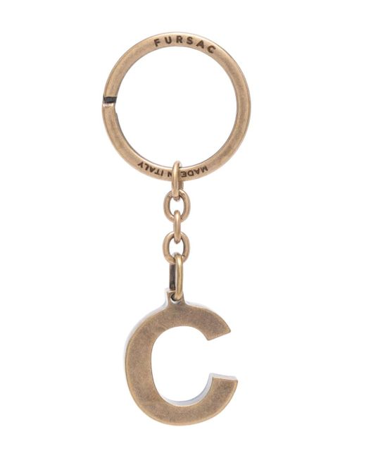 Fursac C-charm logo-engraved keyring