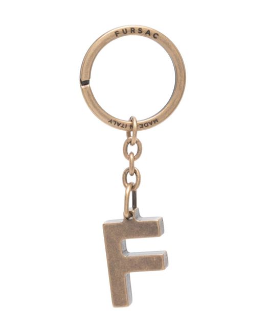 Fursac F-charm logo-engraved keyring