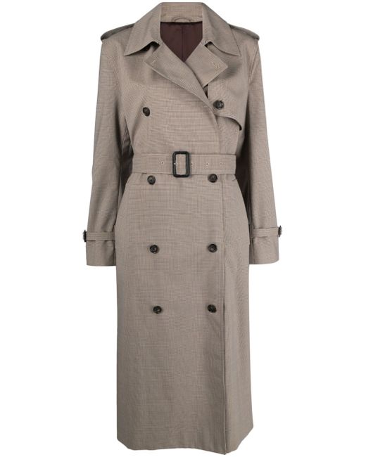 Totême check-pattern belted trench coat