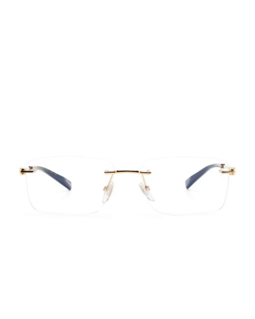 Chopard logo-engraved rectangle-frame glasses