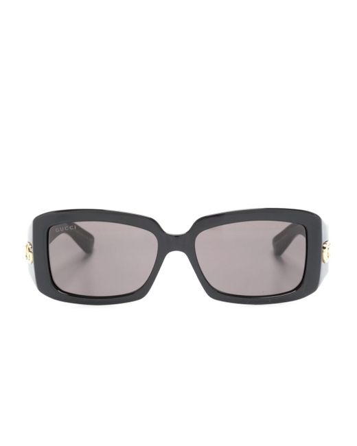 Gucci logo-plaque rectangle-frame sunglasses
