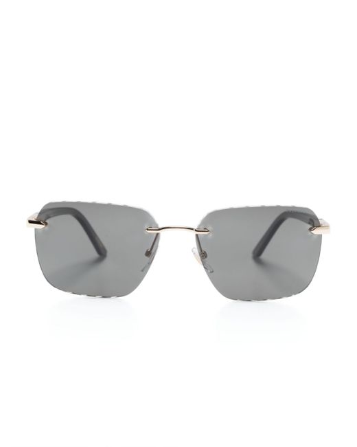 Chopard logo-engraved square-frame sunglasses