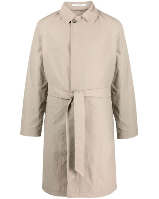 Tagliatore spread-collar belted trench coat