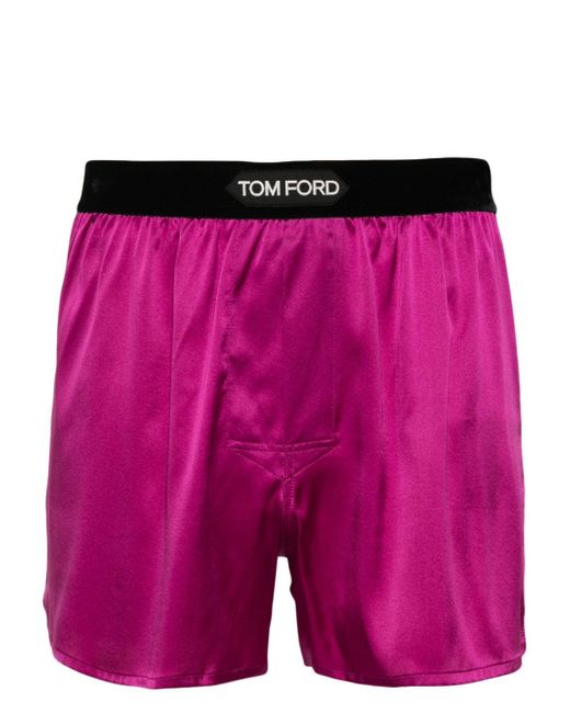 Tom Ford logo-waistband satin boxers