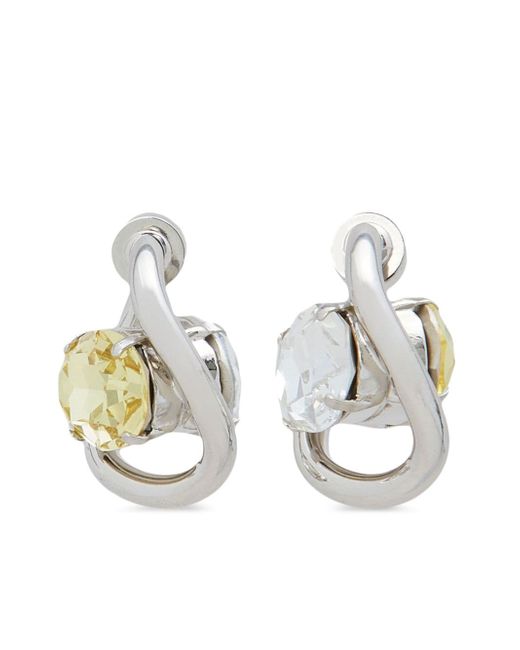 Marni twisted crystal-embellished hoop earrings
