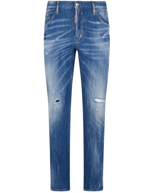 Dsquared2 distressed slim-cut jeans
