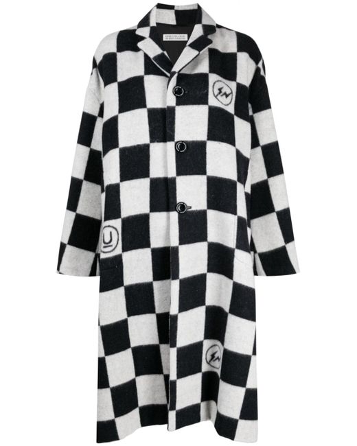Undercover check-print button-up coat