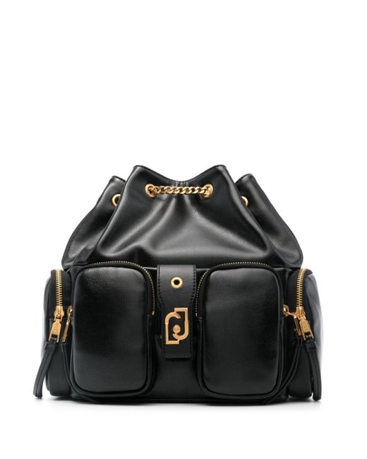 Liu •Jo logo-plaque faux-leather backpack