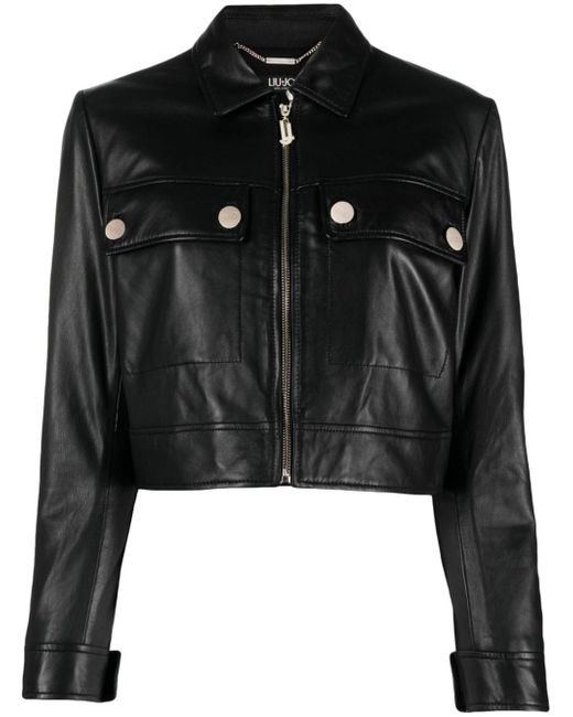 Liu •Jo cropped leather jacket