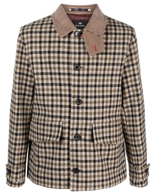 PS Paul Smith button-down checked wool jacket